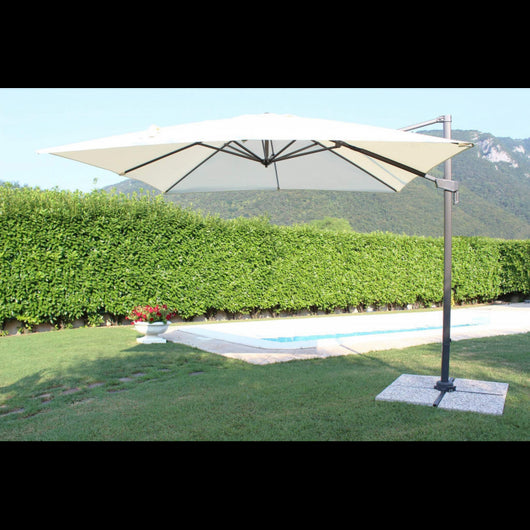 OMBRELLONE NEWTON NERO P/L 3 X 3 TELO ECRU