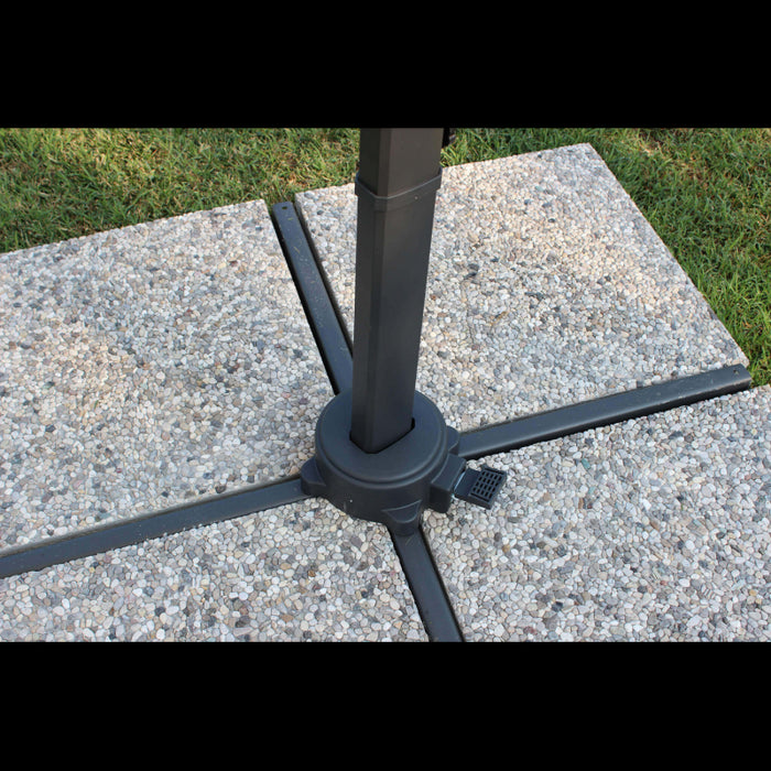 OMBRELLONE NEWTON NERO P/L 3 X 3 TELO GRIGIO