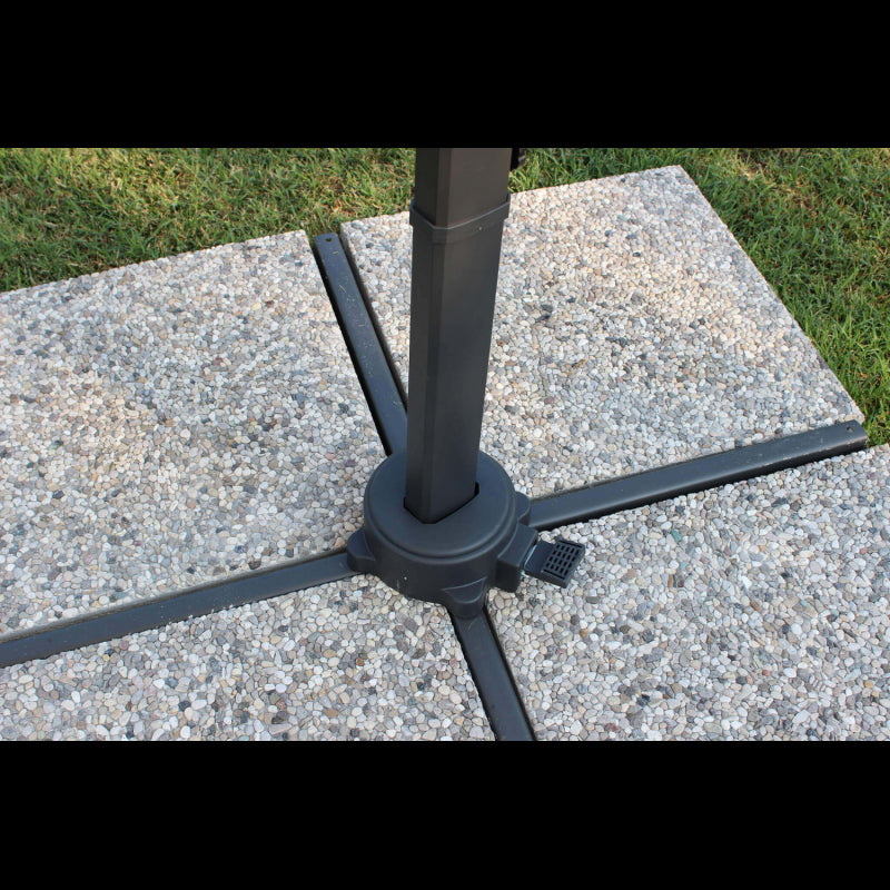 OMBRELLONE NEWTON NERO P/L 3 X 3 TELO GRIGIO