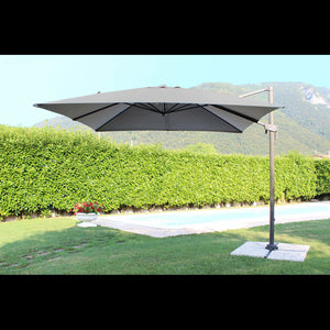 OMBRELLONE NEWTON NERO P/L 3 X 3 TELO GRIGIO