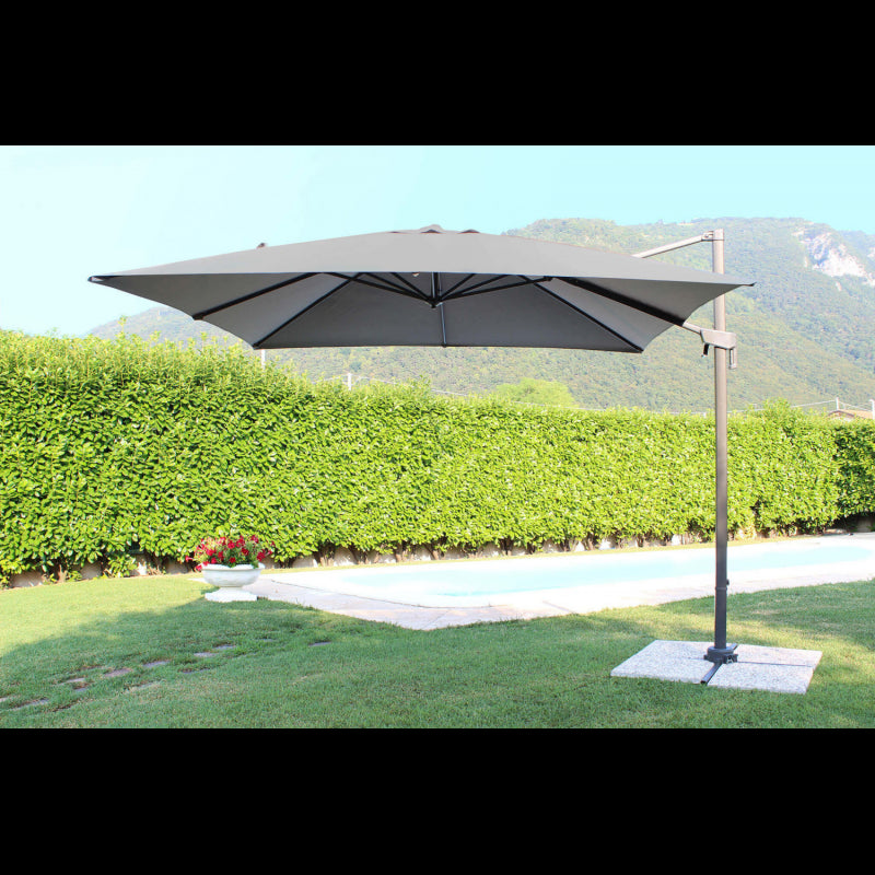 OMBRELLONE NEWTON NERO P/L 3 X 3 TELO GRIGIO