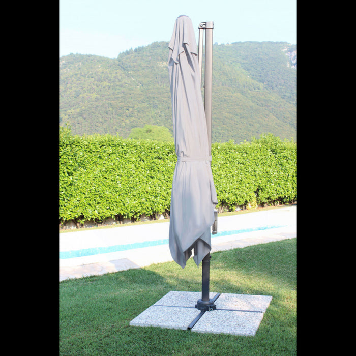 OMBRELLONE NEWTON NERO P/L 3 X 3 TELO GRIGIO