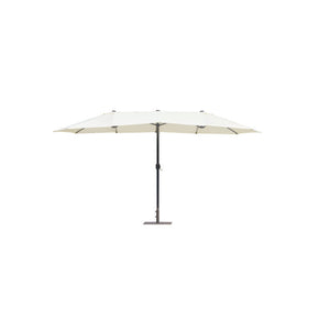 Ombrellone ovale MOIA a palo centrale 2,7x4,5 antracite ed ecrù