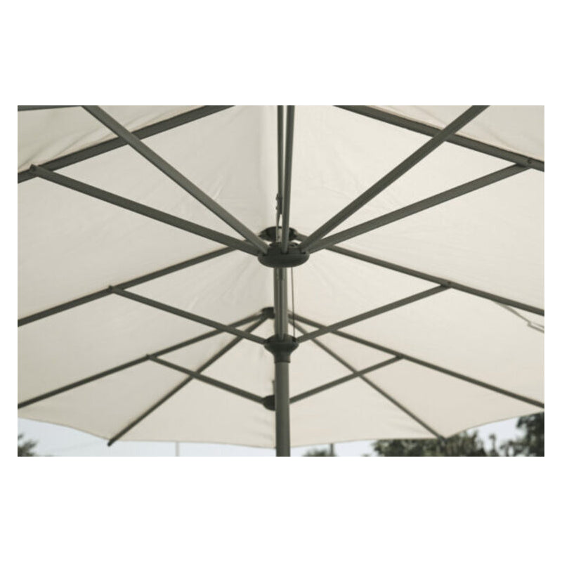 Ombrellone ovale MOIA a palo centrale 2x4 in antracite ed ecrù