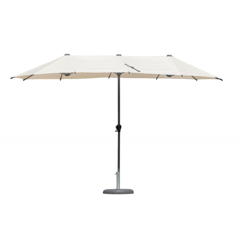 Ombrellone ovale MOIA a palo centrale 2x4 in antracite ed ecrù