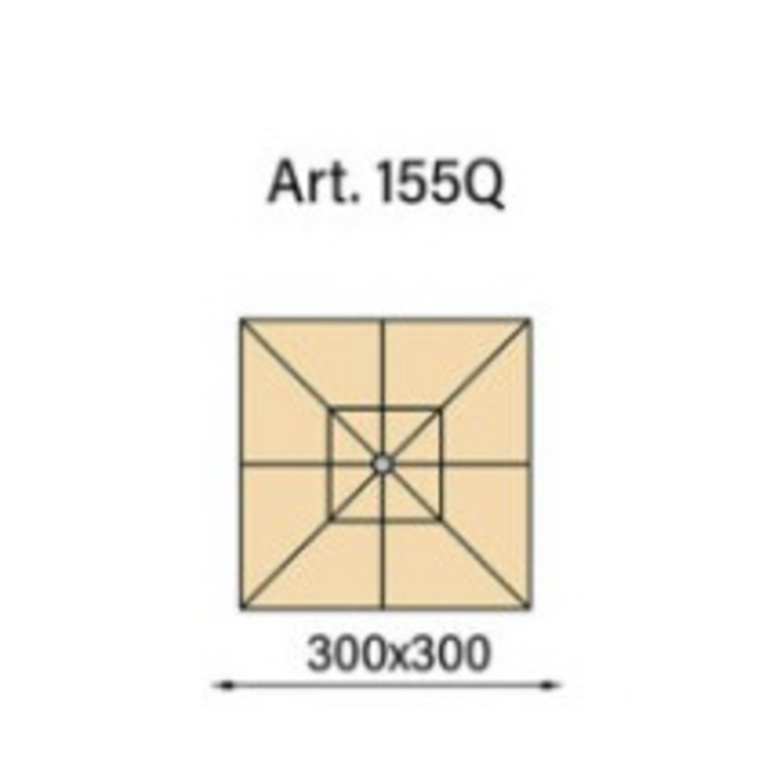 Ombrellone palo centrale Fibrasol wood Made in Italy - 300 x 300 cm - Arancio