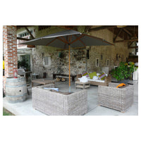 Ombrellone palo centrale Fibrasol wood Made in Italy - 300 x 300 cm - Antracite