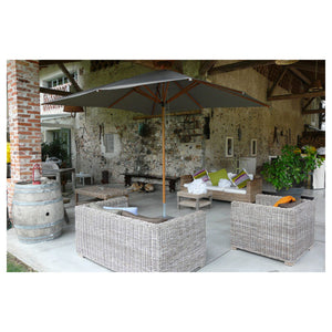 Ombrellone palo centrale Fibrasol wood Made in Italy - 300 x 300 cm - Antracite