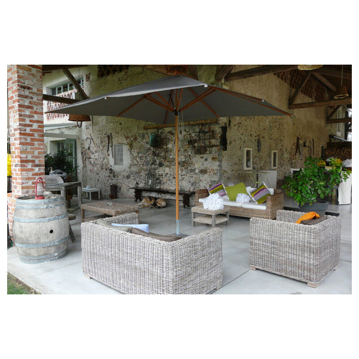 Ombrellone palo centrale Fibrasol wood Made in Italy - 300 x 300 cm - Antracite