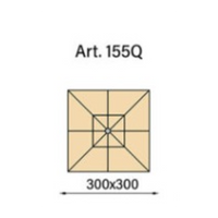 Ombrellone palo centrale Fibrasol wood Made in Italy - 300 x 300 cm - blu