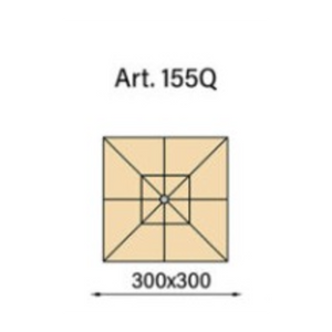 Ombrellone palo centrale Fibrasol wood Made in Italy - 300 x 300 cm - blu