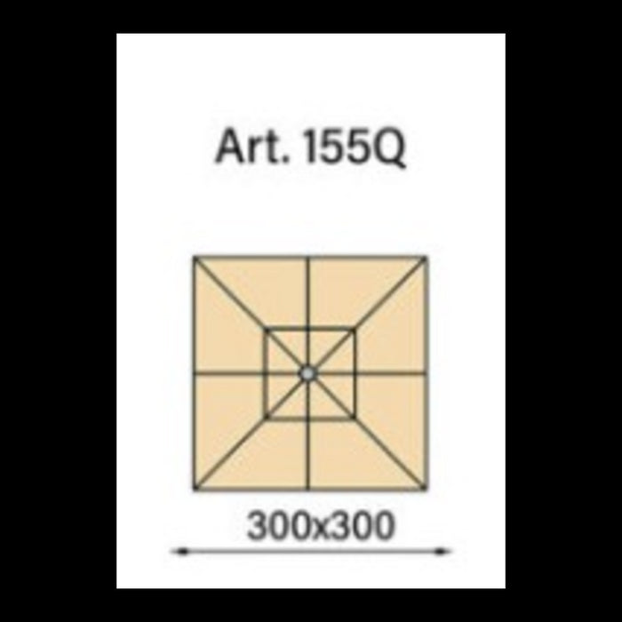 Ombrellone palo centrale Fibrasol wood Made in Italy - 300 x 300 cm - blu