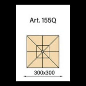 Ombrellone palo centrale Fibrasol wood Made in Italy - 300 x 300 cm - Rosso