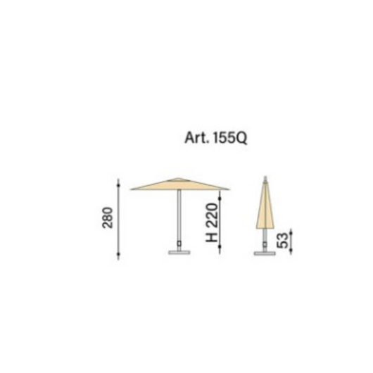 Ombrellone palo centrale Fibrasol wood Made in Italy - 300 x 300 cm - Ecru