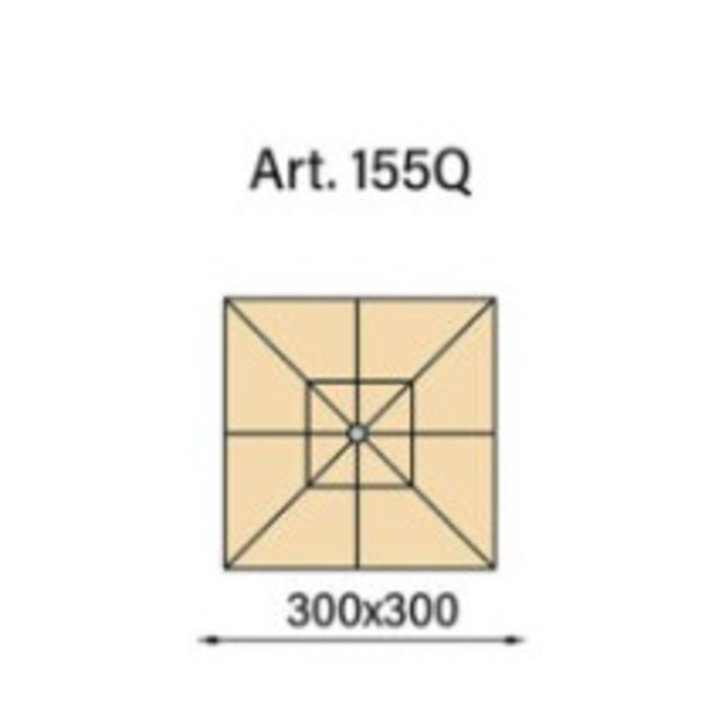 Ombrellone palo centrale Fibrasol wood Made in Italy - 300 x 300 cm - Talpa