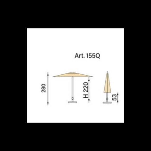 Ombrellone palo centrale Fibrasol wood Made in Italy - 300 x 300 cm - Ecru