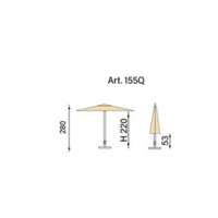 Ombrellone palo centrale Fibrasol wood Made in Italy - 300 x 300 cm - Verde