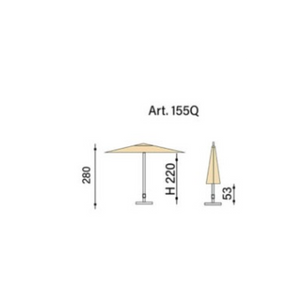 Ombrellone palo centrale Fibrasol wood Made in Italy - 300 x 300 cm - Verde