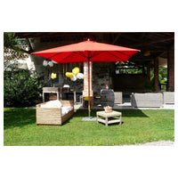 Ombrellone palo centrale Fibrasol wood Made in Italy - 300 x 400 cm - Rosso