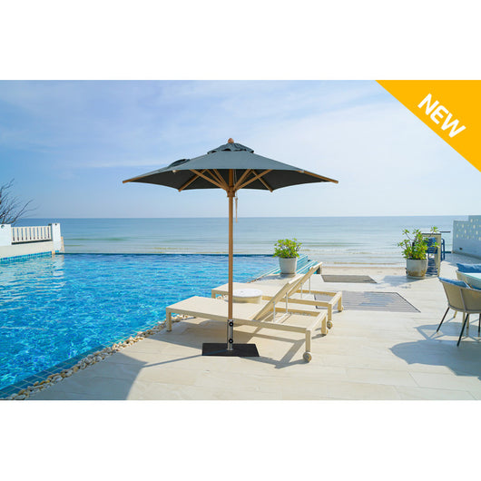 Ombrellone palo centrale Greener Acrillico Made in Italy - 270 x 265 cm - Antracite