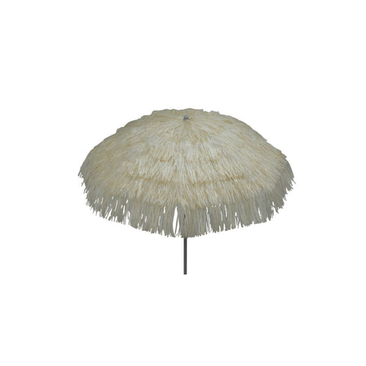 Ombrellone palo centrale Kenya in rafia Made in Italy - diametro 200 cm - Ecru