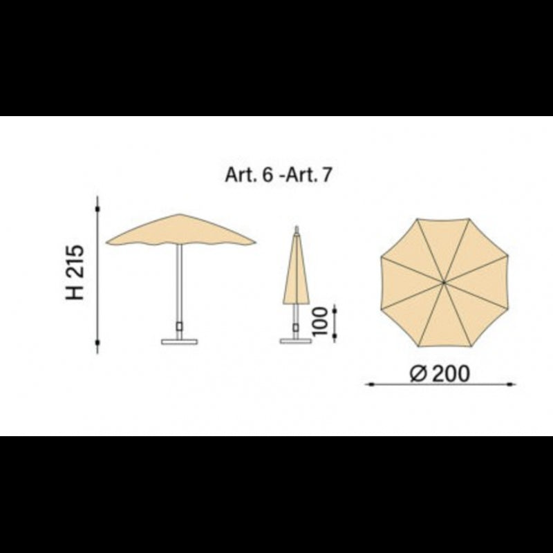 Ombrellone palo centrale Kenya in rafia Made in Italy - diametro 200 cm - Arancio