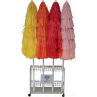 Ombrellone palo centrale Kenya in rafia Made in Italy - diametro 200 cm - Arancio