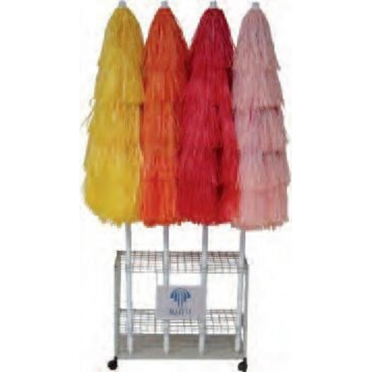 Ombrellone palo centrale Kenya in rafia Made in Italy - diametro 200 cm - Arancio