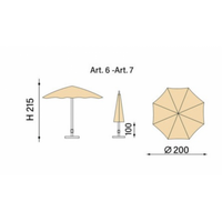 Ombrellone palo centrale Kenya in rafia Made in Italy - diametro 200 cm - blu