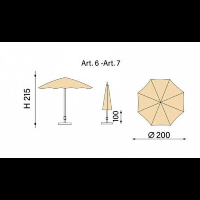 Ombrellone palo centrale Kenya in rafia Made in Italy - diametro 200 cm - Verde