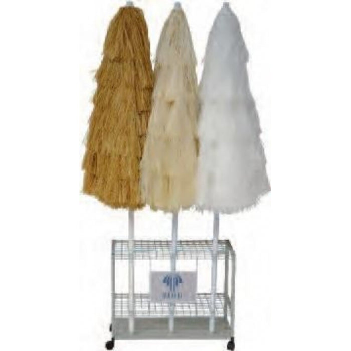 Ombrellone palo centrale Kenya in rafia Made in Italy - diametro 200 cm - Ecru