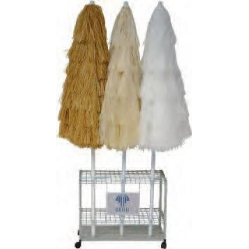 Ombrellone palo centrale Kenya in rafia Made in Italy - diametro 200 cm - Ecru