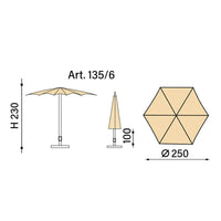 Ombrellone palo centrale Kronos Made in Italy - Diametro 250 - Talpa