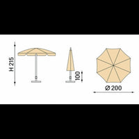 Ombrellone palo centrale Mare a righe Made in Italy - diamentro 200 - Talpa