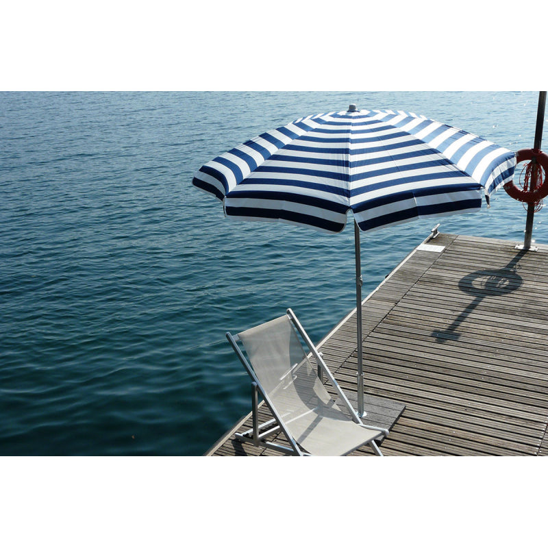 Ombrellone palo centrale Mare a righe Made in Italy - diamentro 200 - blu