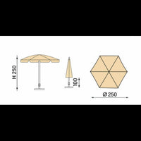 Ombrellone palo centrale Mare Made in Italy - diametro 250 cm - Talpa
