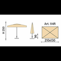Ombrellone palo centrale Novara Made in Italy - 130 x 210 cm - Verde