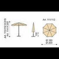 Ombrellone palo centrale Novara Made in Italy - diametro 200 cm - blu