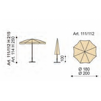 Ombrellone palo centrale Novara Made in Italy - diametro 200 cm - blu