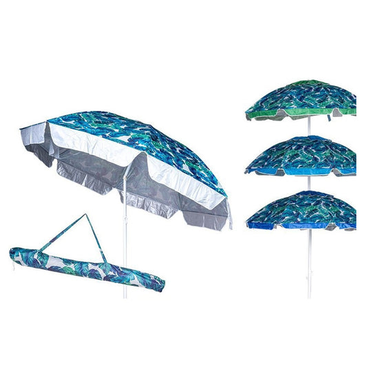 Trade Shop - Ombrellone Pieghevole Custodia Salvaspazio Antivento Con Foglie 4 Colori 200 Cm 4096314 -