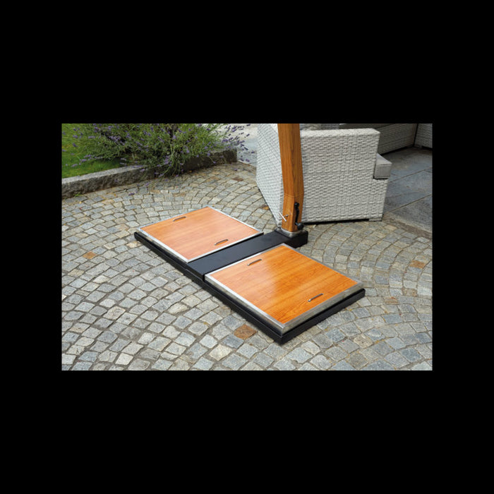 Ombrellone P.Lat. 3,5X3,5 Alu.Eff.Legno-Sabbia Moia