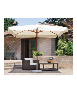 Ombrellone rettangolare MOIA 3x4m in poliestere ecrù fusto in legno teak