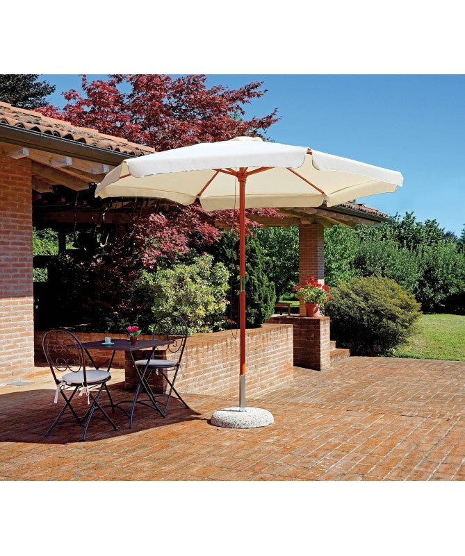 Ombrellone rotondo MOIA diam. 2,85 mt in legno ecrù