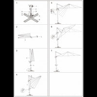 OMBRELLONE SATURNO BIANCO P/L 3 X 3 TELO TORTORA