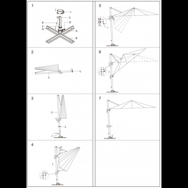 OMBRELLONE SATURNO BIANCO P/L 3 X 3 TELO TORTORA