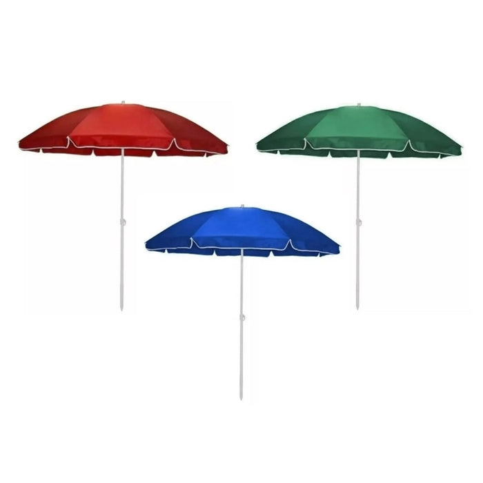 Trade Shop - Ombrellone Spiaggia Mare Da 180 Cm Tinta Unita Regolabile Con Sacca Trasporto 618405 -