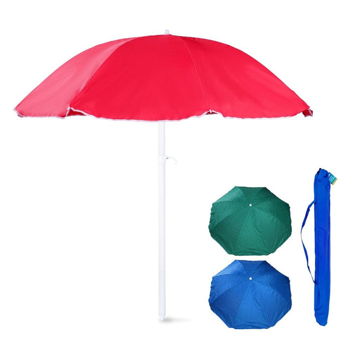 Trade Shop - Ombrellone Spiaggia Mare Da 180 Cm Tinta Unita Regolabile Con Sacca Trasporto 618405 -