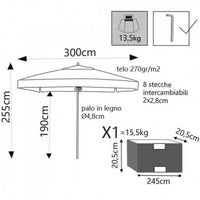 OMBRELLONE VENERE DE LUXE P/C Ø 3