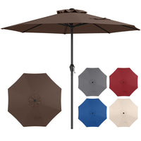 Ombrellone da mercato con manovella da tavolo per giardino, Ombrellone da patio da 250 cm Marrone-Ombrelloni