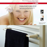 Pika' porta asciugamani 50 centimetri aga porta salviette per radiatori tubolari bianco